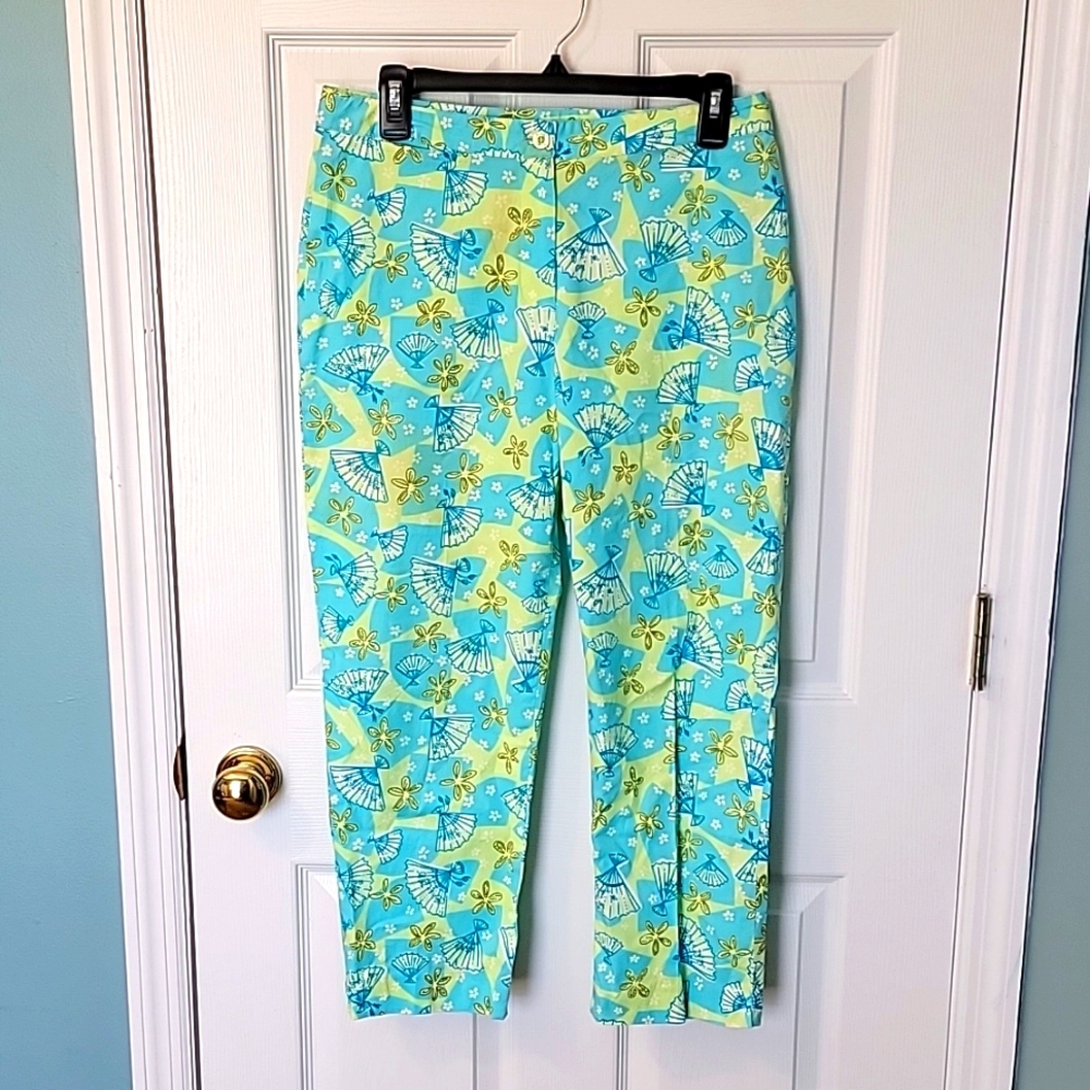 LILLY PULITZER Vintage Capri/Pants *Breezy* Fan and Floral‎ Pattern